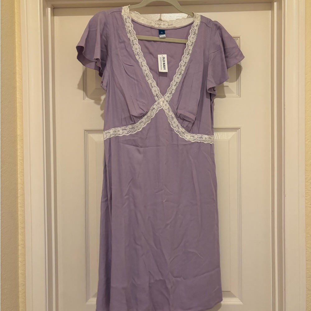 Old Navy Lavender Lace-Trim Chemise